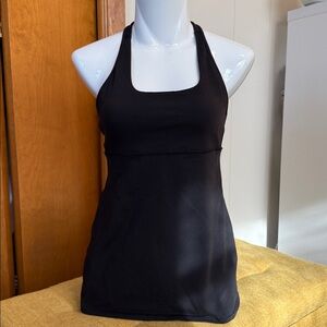 Lululemon Black Racerback Tank Top with Built-In Bra – Size 6